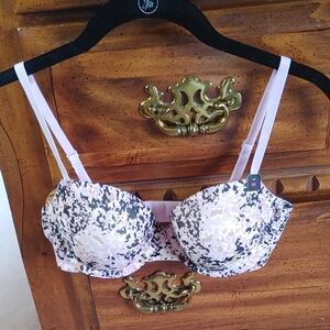 Nwt La Senza Purple Cammo Print Remix Lightly Lined Demi Bra 34C